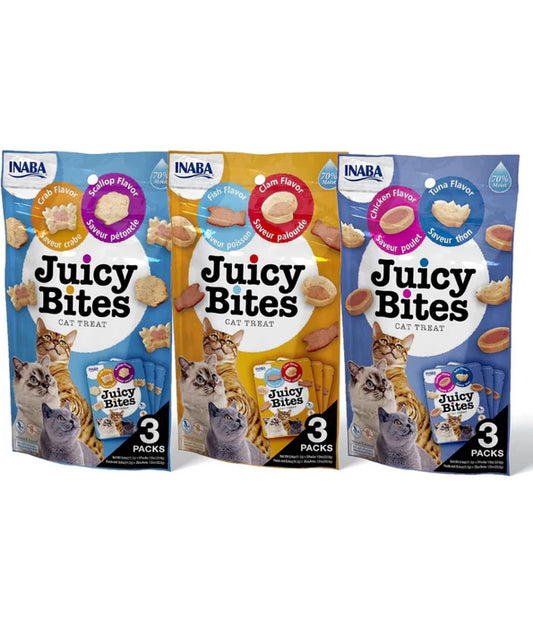 Inaba - cat Juicy Bites Treats Fish & Clam Flavor 34 g (11.3 g × 3)