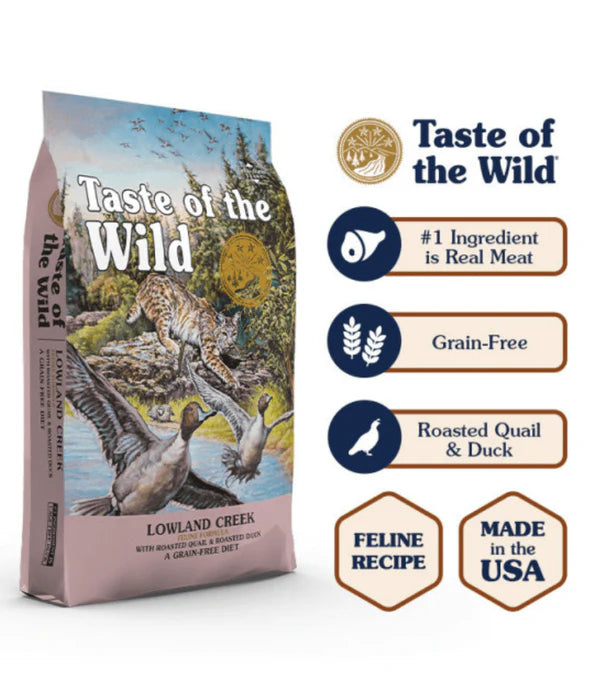 Taste Of The Wild - cat Lowland Creek Feline Recipe with Roasted Quail & Roasted Duck 2 kg