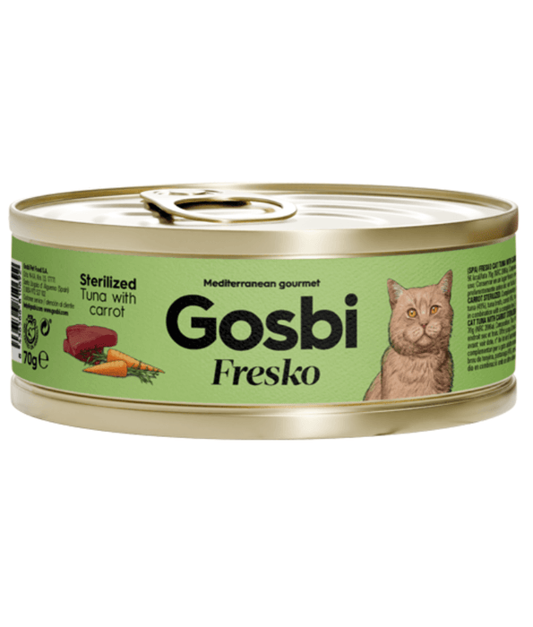 Gosbi - cat Fresko, Tuna with Carrot, Sterilized Complementary Adult Wet Food – 70g
