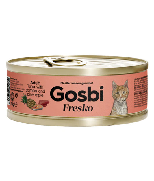 Gosbi - cat Fresko, Tuna with Salmon and Pineapple, Complementary Adult Wet Food – 70g