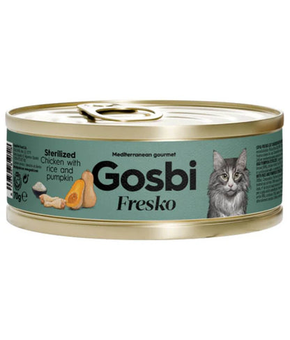 Gosbi - cat Fresko, Chicken with Rice and Pumpkin, Sterilized Complementary Adult Wet Food – 70g