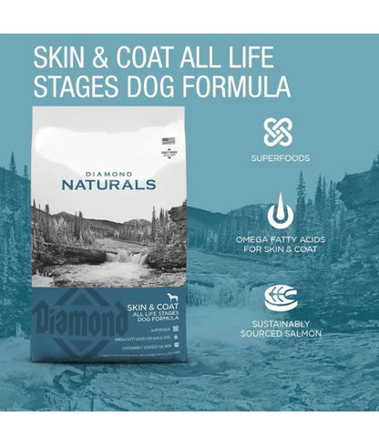 Diamond Naturals - dog Skin & Coat, For Medium and Large Breeds, All Life Stages Dry Dog Food, With Salmon - 2Kg, 15Kg