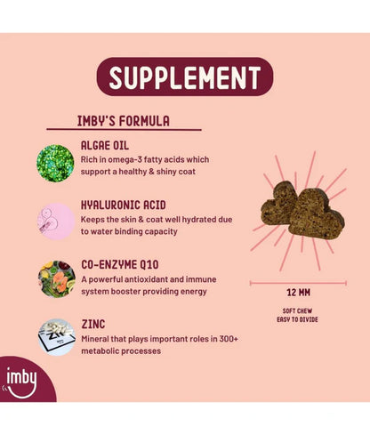 Imby - Skin Health Supplement, Reduces Shedding, Itching & Dry Skin - 90 Soft Chews