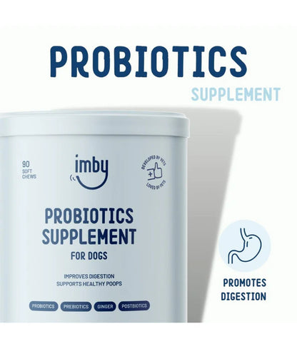 Imby - Probiotics Supplement, Improves Digestion, Reduces Gas & Supports Healthy Poops - 90 Soft Chews