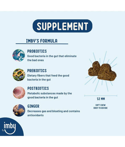 Imby - Probiotics Supplement, Improves Digestion, Reduces Gas & Supports Healthy Poops - 90 Soft Chews