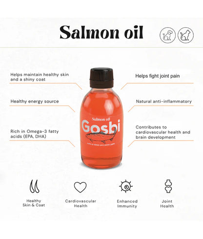 Gosbi - Salmon Oil for Dogs & Cats, Omega 3 Supplement for Skin, Coat & Joints – 250ml