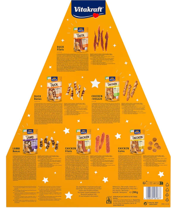 Vitakraft - dog Advent Calendar for Dogs 2025, Premium Christmas Dog Treat Calendar - 24 Daily Snacks