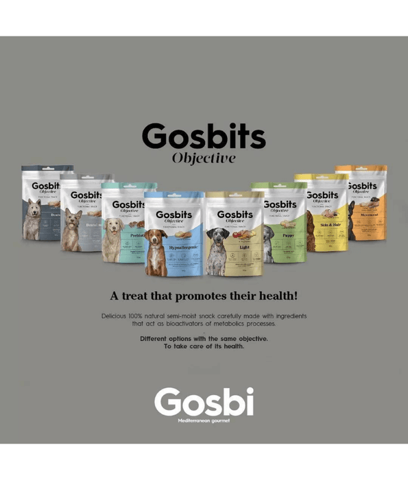 Gosbi - dog Gosbits Objective, Chicken & Salmon Adult Treats – Dental, Reduce Bad Breath and Plaque Formation, All Natural For Mini and Small Breeds 150g
