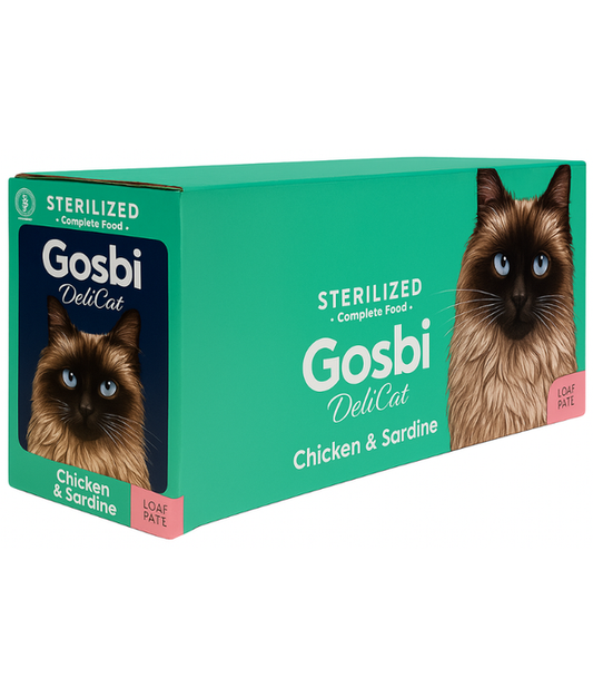 Gosbi - DeliCat, Chicken & Sardine, Grain-Free, Taurine & L-Carnitine, Sterilized Adult Wet Cat Food - 70g