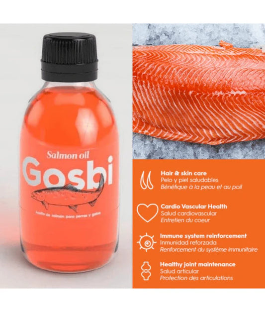 Gosbi - Salmon Oil for Dogs & Cats, Omega 3 Supplement for Skin, Coat & Joints – 250ml