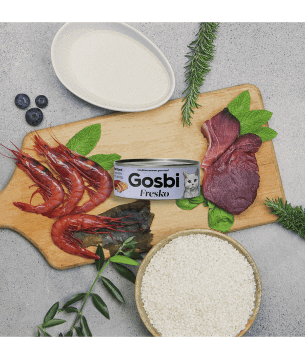 Gosbi - cat Fresko, Beef, Chicken, and Vegetables Sterilized Complementary Adult Wet Food – Grain-Free 70g