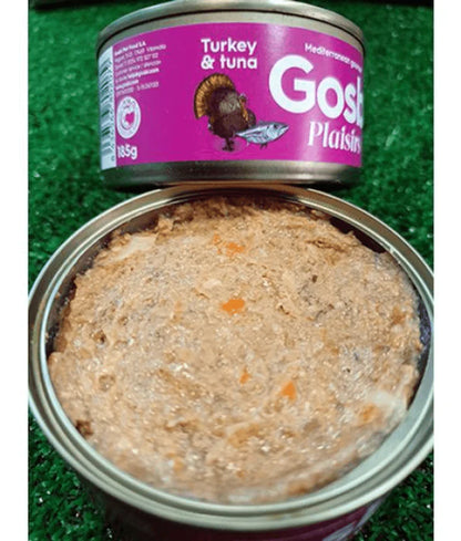 Gosbi - dog Plaisirs, Grain-Free Turkey & Tuna Adult Complementary Wet Food – Weight Control 185g-400g