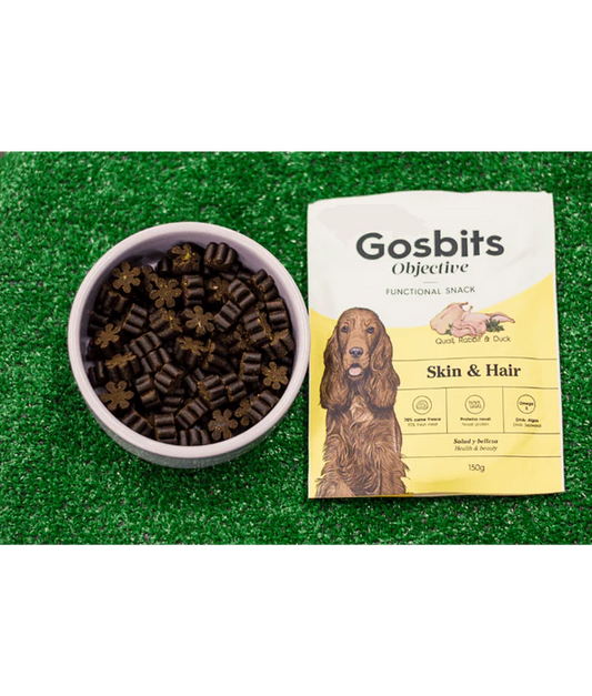 Gosbi - dog Gosbits Objective, Quail, Rabbit & Duck Adult Treats – Skin and Hair, Healthy & Dense Coat All Natural 150g