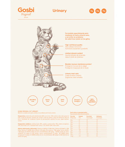 Gosbi - cat Original, Chicken, Salmon, and Tuna, Adult Dry Food – Sterilized, Urinary Care 1kg-3kg-7kg