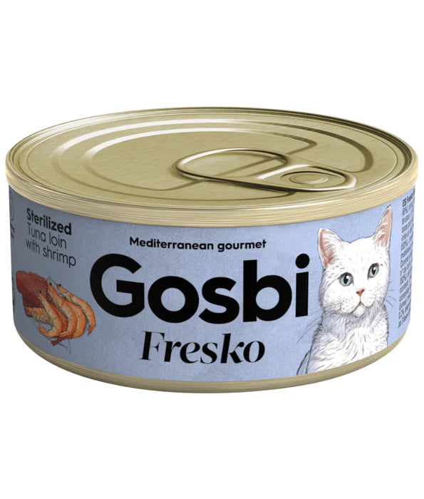 Gosbi - cat Fresko, Tuna and Shrimp Sterilized Complementary Adult Wet Food – 70g