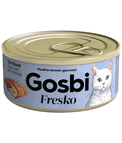 Gosbi - cat Fresko, Tuna and Shrimp Sterilized Complementary Adult Wet Food – 70g