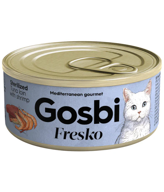 Gosbi - cat Fresko, Tuna and Shrimp Sterilized Complementary Adult Wet Food – 70g