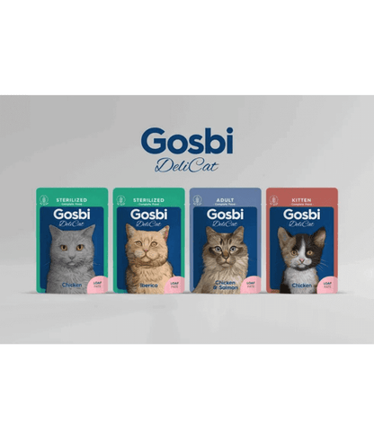 Gosbi - DeliCat, Chicken and Salmon Complete Adult Wet Cat Food – Loaf Pâté, Grain-Free – 70g