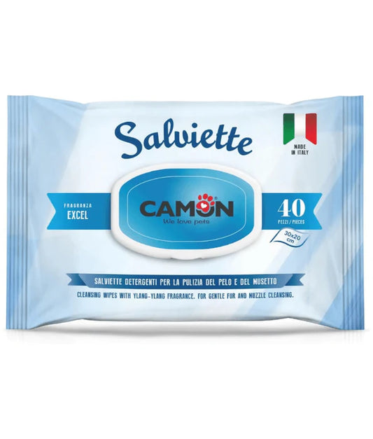 Camon - Salviette Cleansing Pet Wipes - Excel Scent Wipes - 40 Sheets