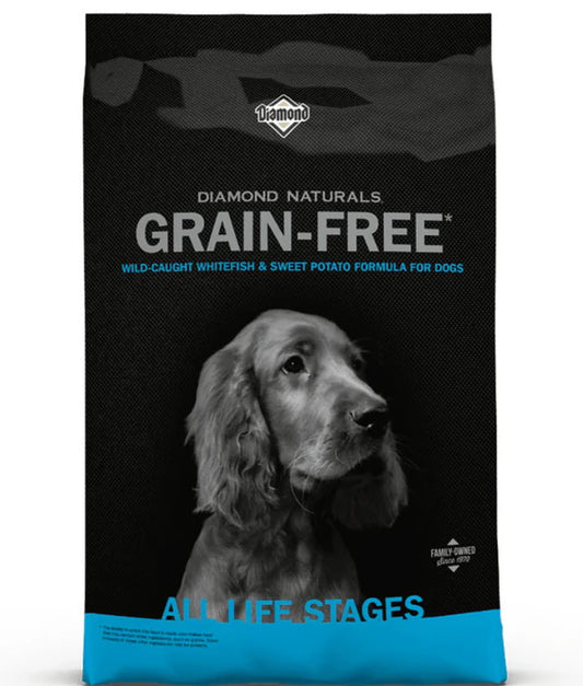 Diamond Naturals - dog Grain Free, Wild Caught Whitefish and Sweet Potato, All Life Stages Dry Dog Food - 12.7 Kg