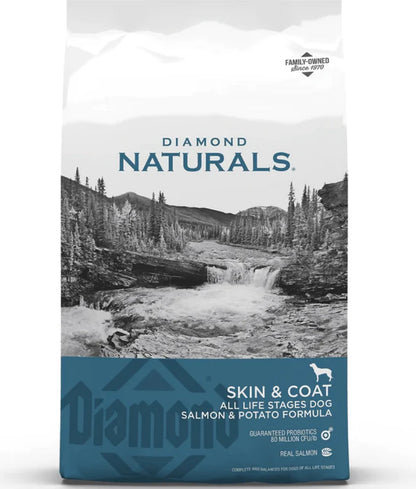 Diamond Naturals - dog Skin & Coat, For Medium and Large Breeds, All Life Stages Dry Dog Food, With Salmon - 2Kg, 15Kg