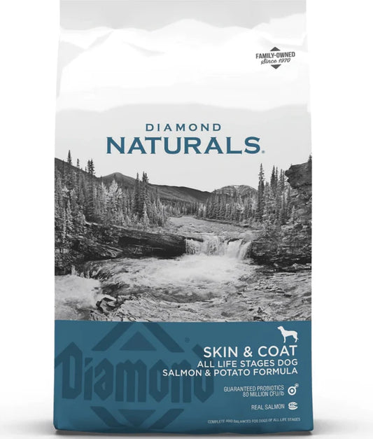 Diamond Naturals - dog Skin & Coat, For Medium and Large Breeds, All Life Stages Dry Dog Food, With Salmon - 2Kg, 15Kg