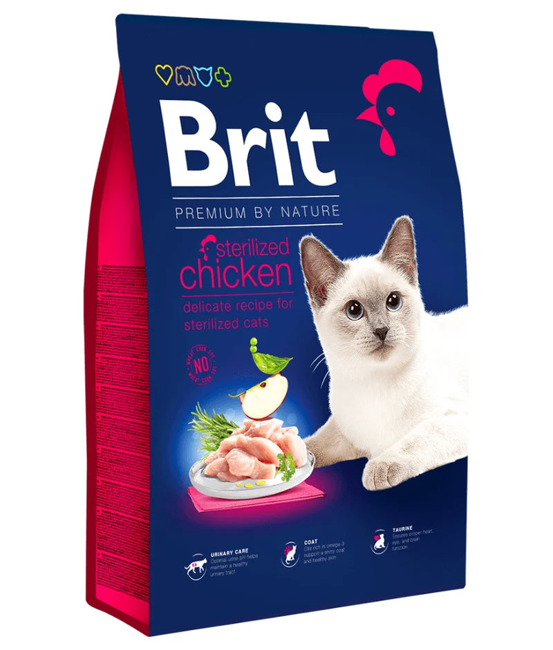 Brit Premium - By Nature Sterilized Chicken, Weight Control, Adult Dry Cat Food