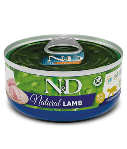 Farmina - cat N&D Natural, Lamb Grain Free Wet Adult Cat Food Pate in Broth 70g