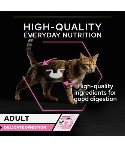 Purina  Pro Plan - cat Adult Delicate Digestion Wet Cat Food, Turkey in Gravy - 10 pouches x 85g