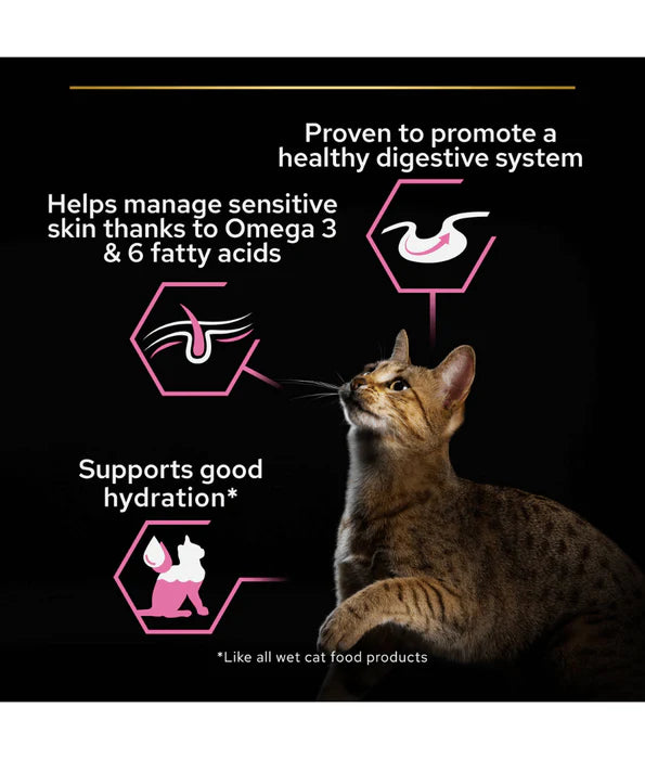 Purina  Pro Plan - cat Adult Delicate Digestion Wet Cat Food, Turkey in Gravy - 10 pouches x 85g