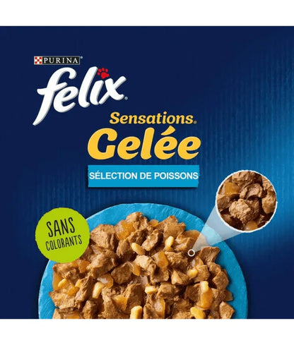 Purina Felix – cat Tender Shredded Wet Food in Jelly – Tuna, Salmon, Cod & Plaice, Adult 12x85g