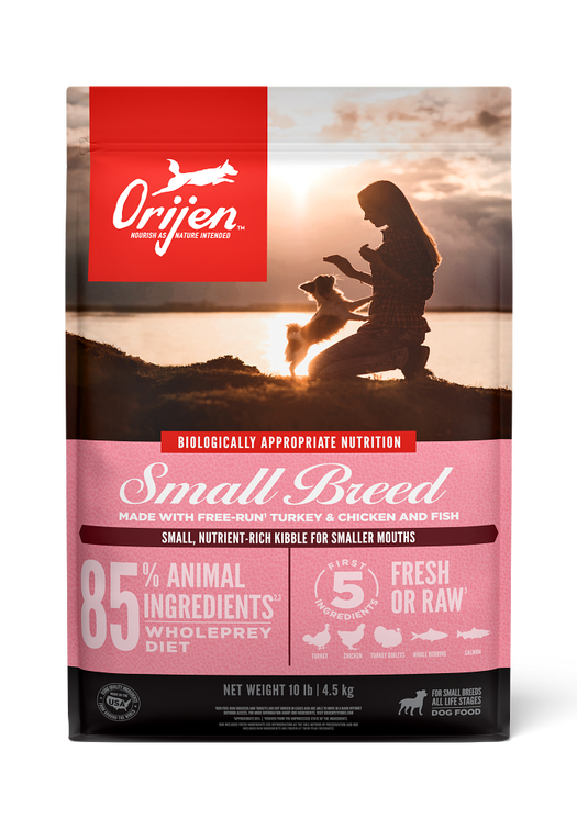 Orijien - dog small breed chicken, turkey, quail, & wild caught fish 1.8kg