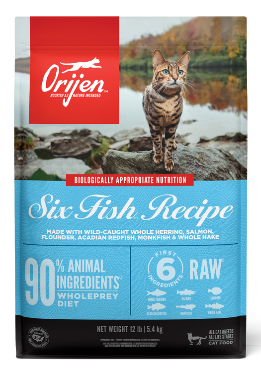 Orijen - cat six fish mackerel, hake, flounder, rockfish, sole & wild caught pilchard 1.8kg