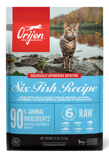 Orijen - cat six fish mackerel, hake, flounder, rockfish, sole & wild caught pilchard 1.8kg