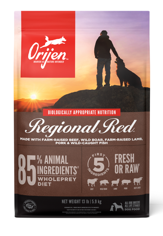 Orijen - dog regional red raw beef, lamb & pork