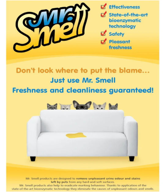 Mr. Smell - Sofa & Carpet Stain Remover, Bio-Enzymatic Technology, Urine & Stain Elimination - 500 ml