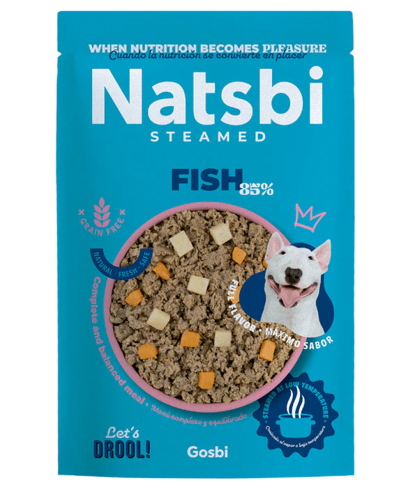 Gosbi - dog Natsbi Steamed, Fish Fresh Food For Adults and Puppies – Grain-Free, All Natural Meal 200g-500g