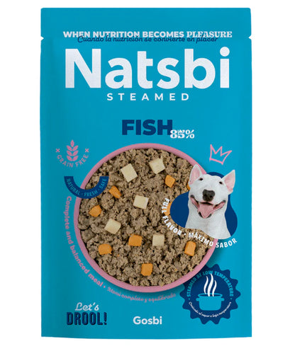 Gosbi - dog Natsbi Steamed, Fish Fresh Food For Adults and Puppies – Grain-Free, All Natural Meal 200g-500g