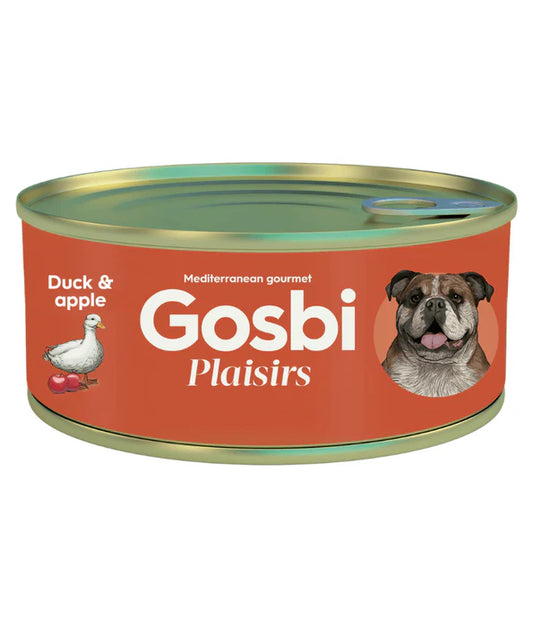 Gosbi - dog Plaisirs, Grain-Free Duck & Apple Adult Complementary Wet Food – High EnergyContent, All-Natural For Active Dogs 185g-400g