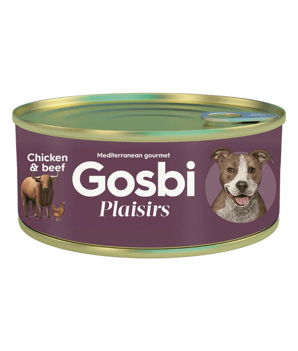 Gosbi - dog Plaisirs, Grain-Free Chicken & Beef Adult Complementary Wet Food 185g