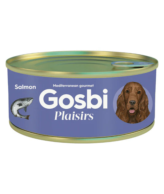 Gosbi - dog Plaisirs, Grain-Free Salmon Senior Complementary Wet Food – Hypoallergenic, Monoprotein, All-Natural 185g