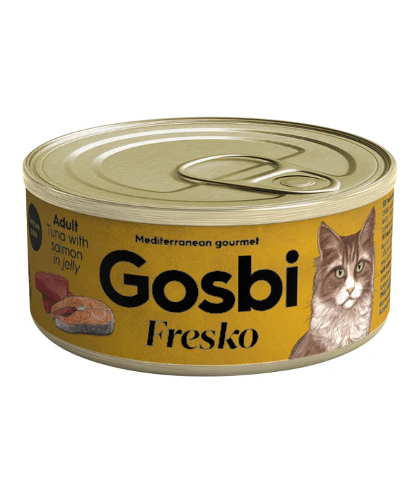Gosbi - cat Fresko, Tuna and Salmon Adult Complementary Wet Food – Grain-Free 70g