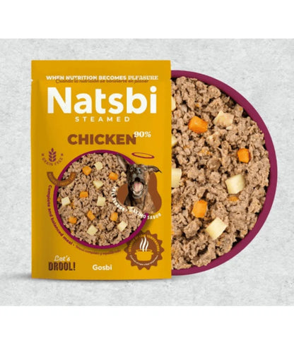 Gosbi - dog Natsbi Steamed, Chicken Fresh Food For Adults and Puppies – Grain-Free, All Natural Meal 200g - 500g