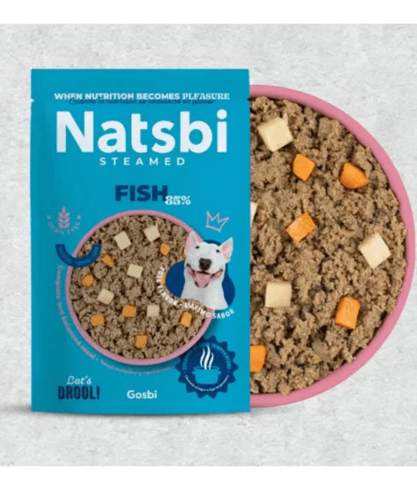 Gosbi - dog Natsbi Steamed, Fish Fresh Food For Adults and Puppies – Grain-Free, All Natural Meal 200g-500g