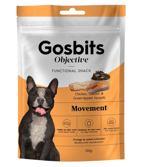 Gosbi - dog Gosbits Objective, Chicken & Salmon Adult Treats – For Active Dogs & Joint Support, All Natural 150g