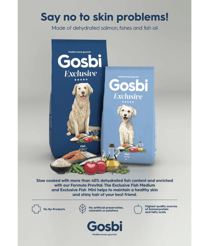 Gosbi - dog Exclusive, Hypoallergenic Fish Adult Dry Food For Mini and Small Breeds 2kg-7kg