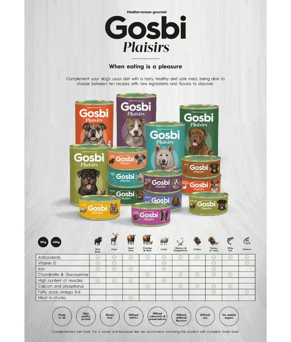 Gosbi - dog Plaisirs Grain-Free Turkey Adult Complementary Wet Food – Joint Protection 185g-400g