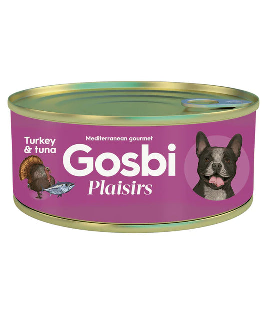 Gosbi - dog Plaisirs, Grain-Free Turkey & Tuna Adult Complementary Wet Food – Weight Control 185g-400g
