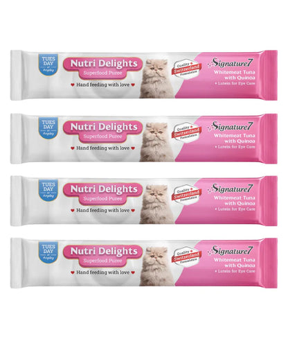 Signature7 - cat Nutri Delights Whitemeat Tuna With Quinoa For Eye Care Liquid Cat Treats 4x15g