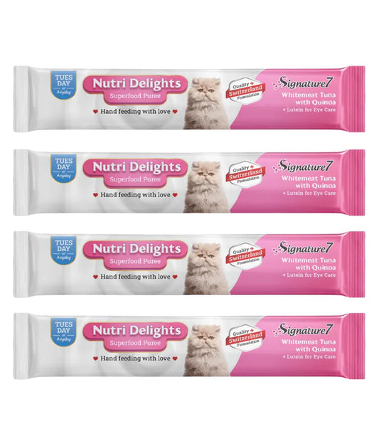 Signature7 - cat Nutri Delights Whitemeat Tuna With Quinoa For Eye Care Liquid Cat Treats 4x15g
